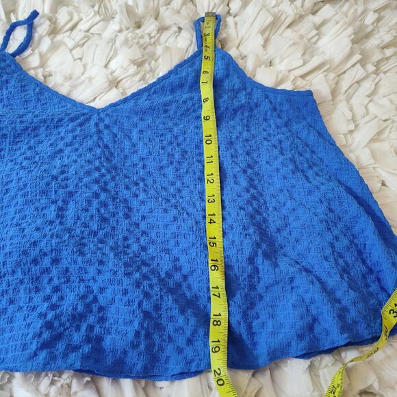 Lilly Pulitzer Tank Top Womens Large Blue Textured Adjustable Straps V Neck - Picture 11 of 12